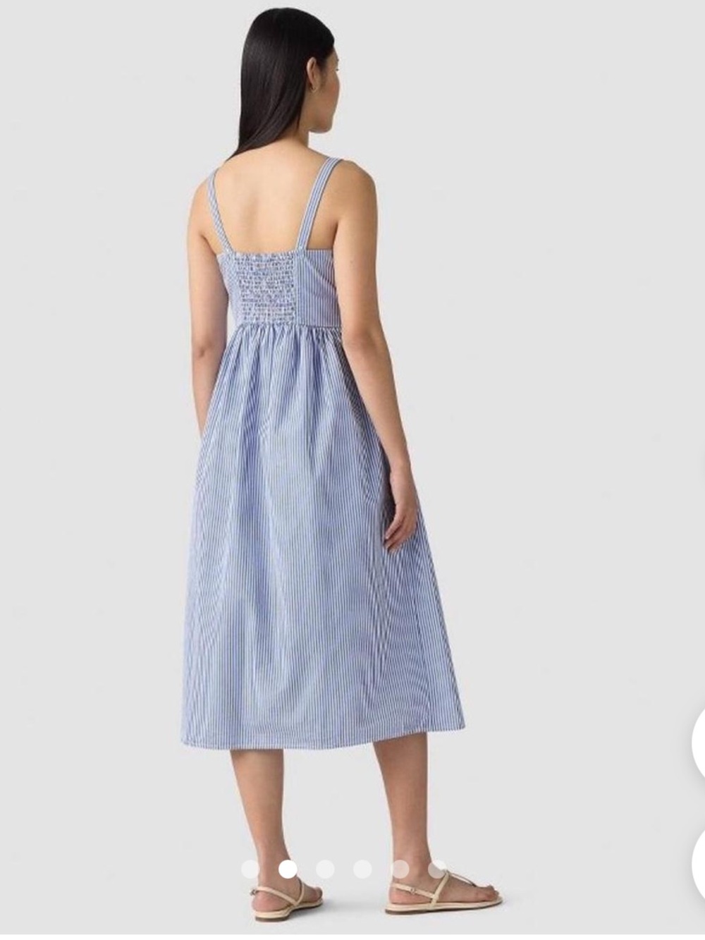 Levi’s adore Blue Pinstripe Button-Front midi dress - Picture 3 of 5